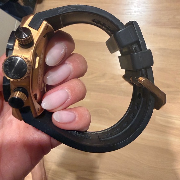 Men's Black and Gold Watch - Picture 3 of 5